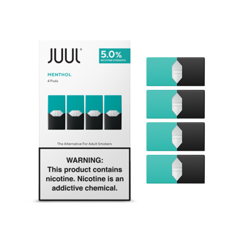 Juul Minthol Replacement Pods - 50MG - بودات نعناع لجهاز سحبة السيجارة جول