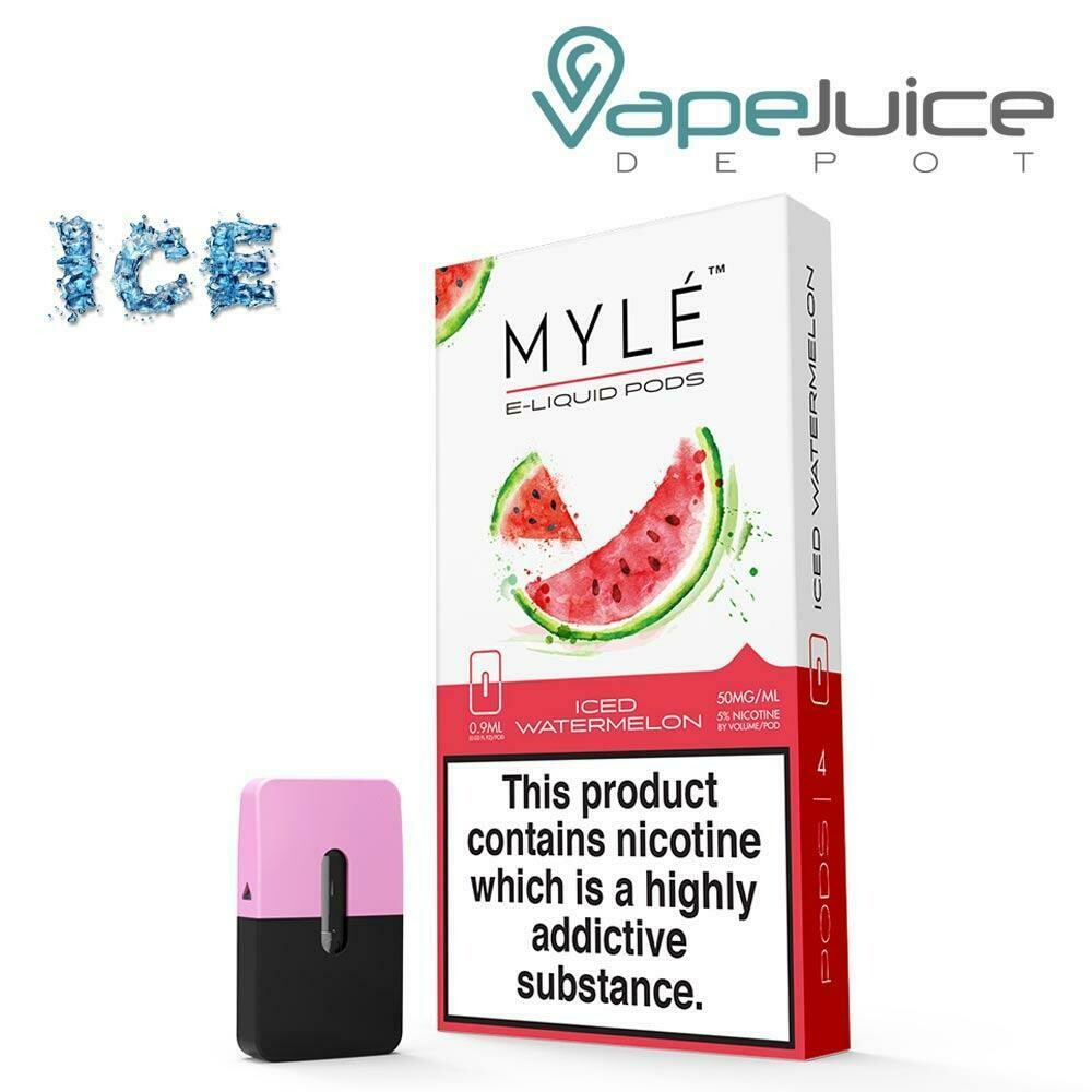 Myle Iced Watermelon Replacement Pods - 50MG - بودات بطيخ بارد لجهاز سحبة السيجارة مايلي