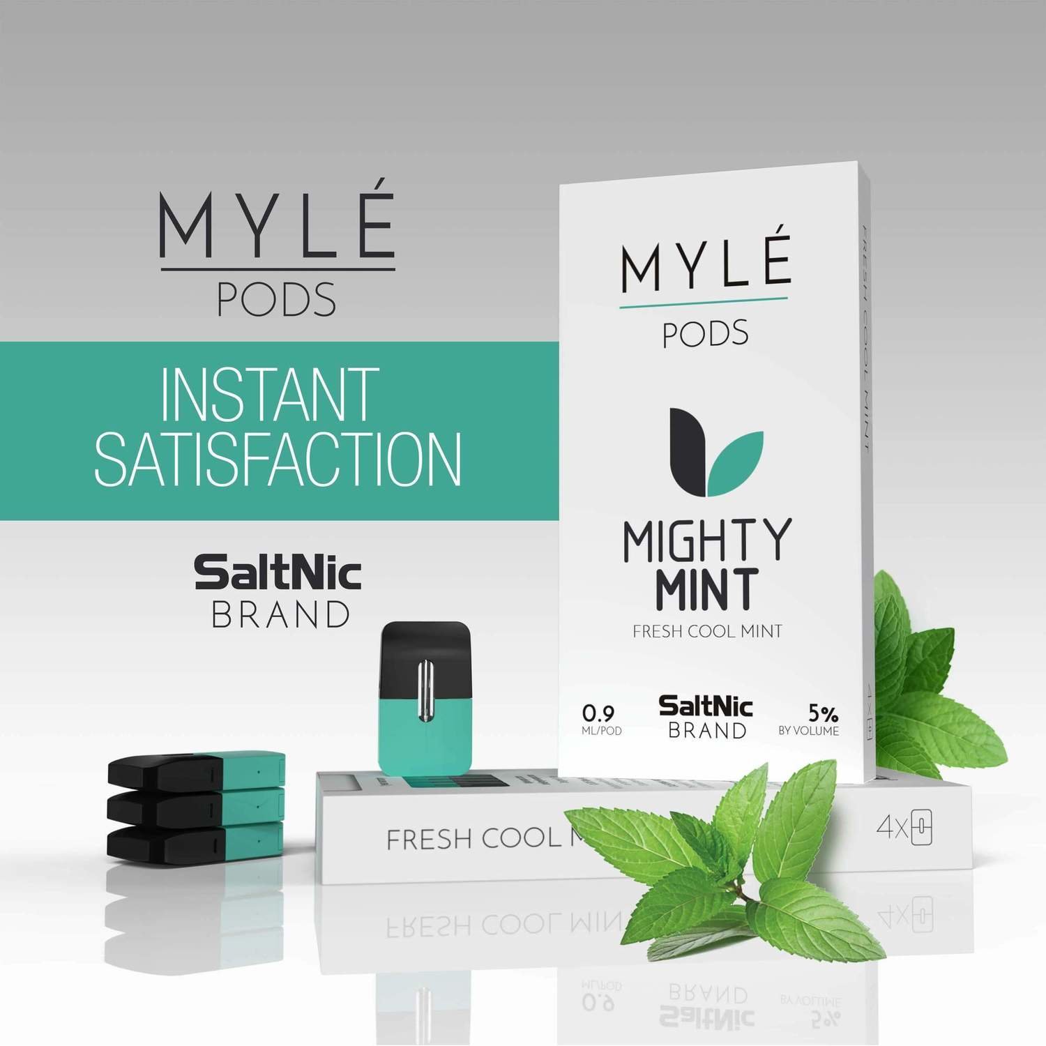 Myle Mighty Mint Replacement Pods - 50MG - بودات نعناع لجهاز سحبة السيجارة مايلي