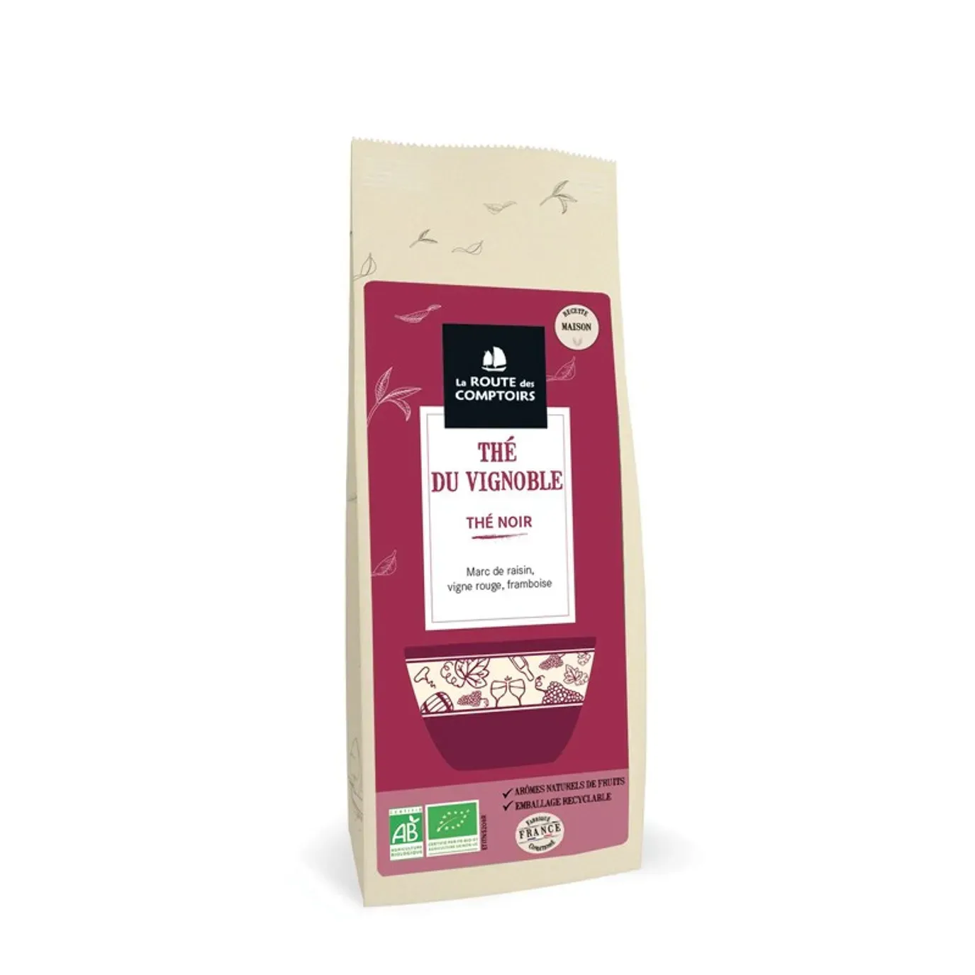 Thé noir du Vignoble - Marc de raisin, framboise, vigne rouge