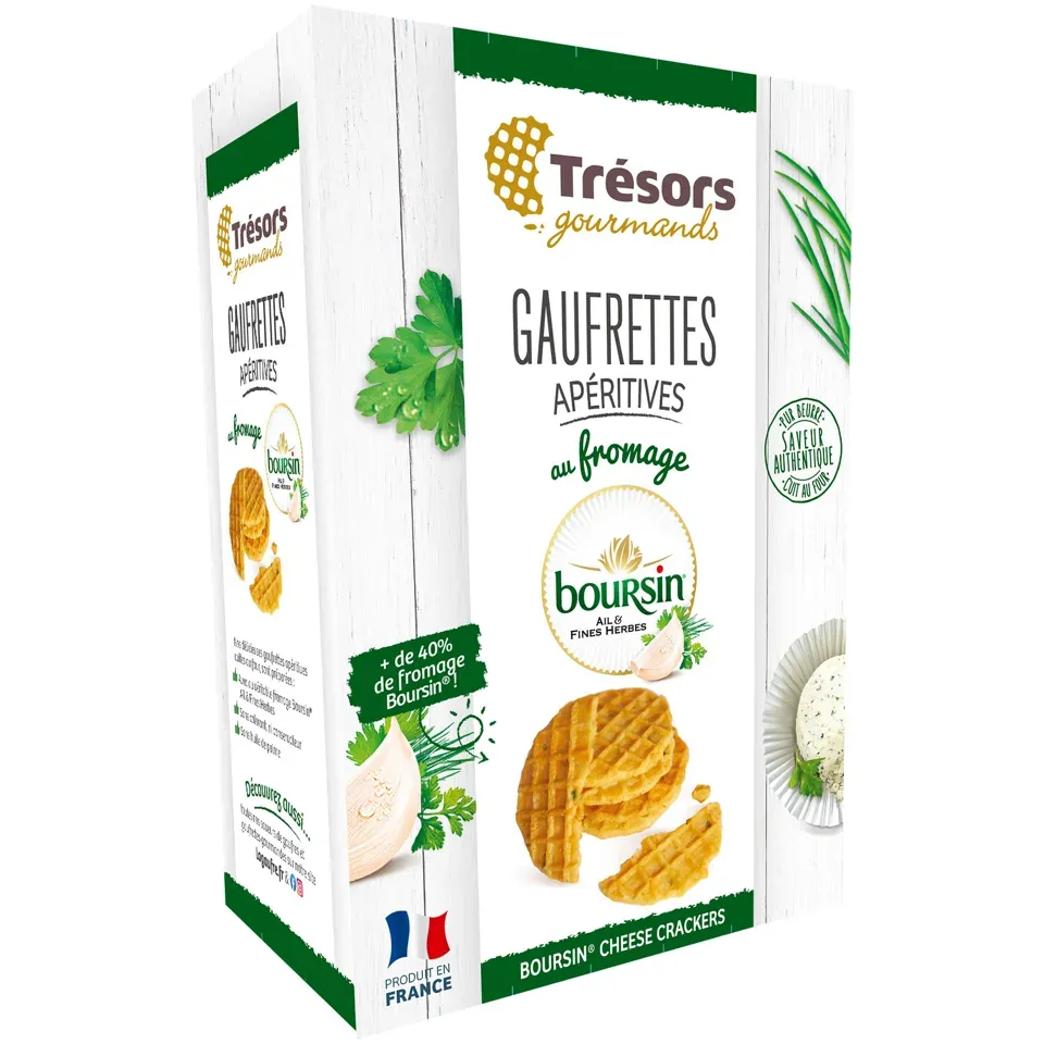 Gaufrettes apéritives boursin ail et fines herbes