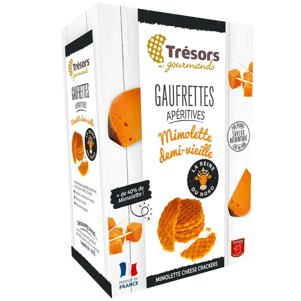 Gaufrettes apéritives mimolette demi-vieille