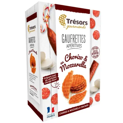Gaufrettes apéritives chorizo mozzarella