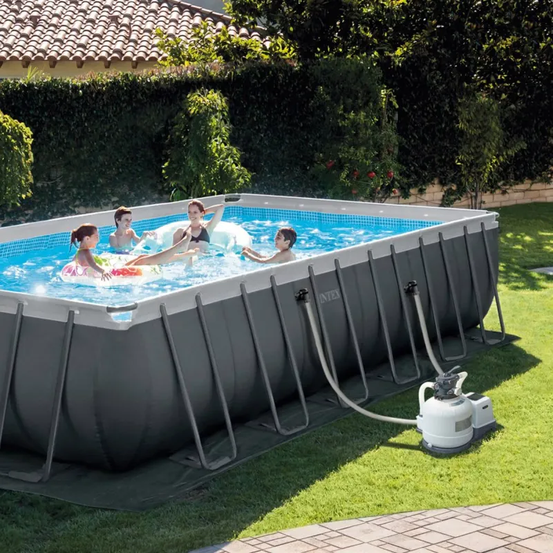 Piscina Rettangolare Intex Ultra XTR Frame + Set pulizia & Pallavolo 732cm x 366cm x 132cm