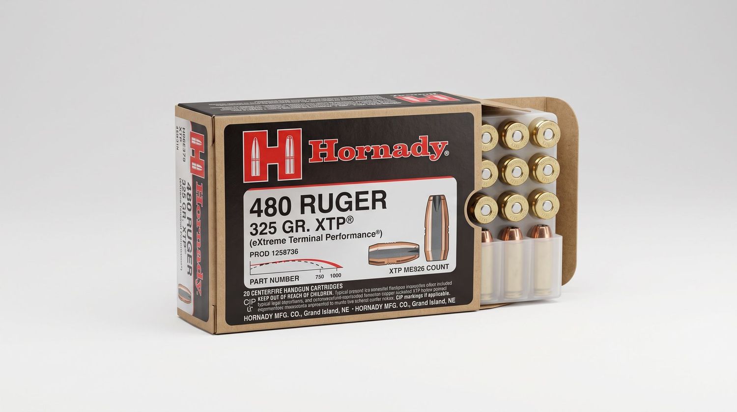 HORNADY 480 RUGER 325GR XTP