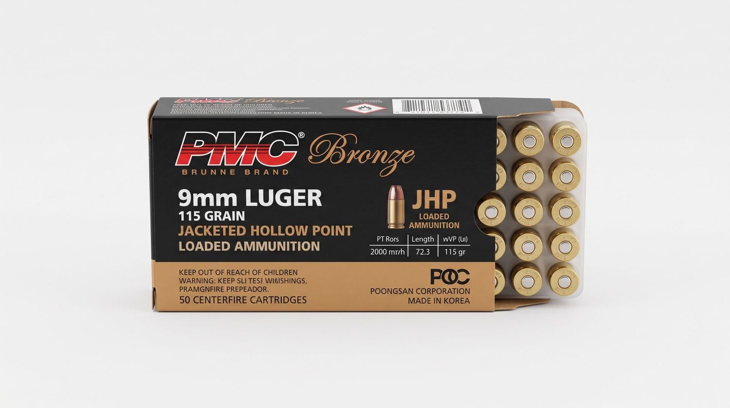 PMC 9MM LUGER 115GR JHP