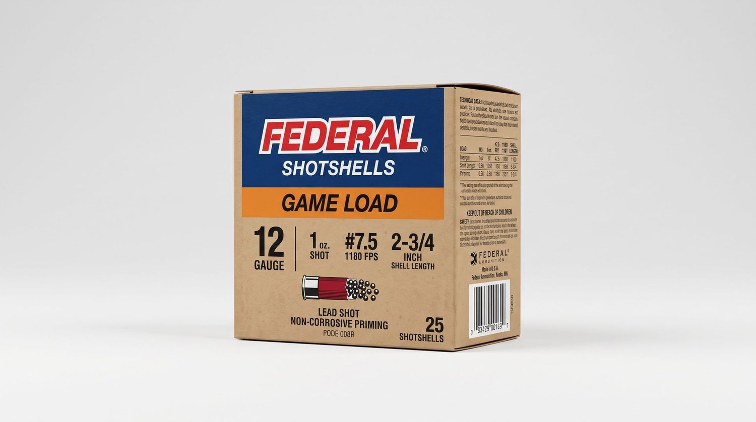 FEDERAL 12GA 1OZ #7.5 1180FPS