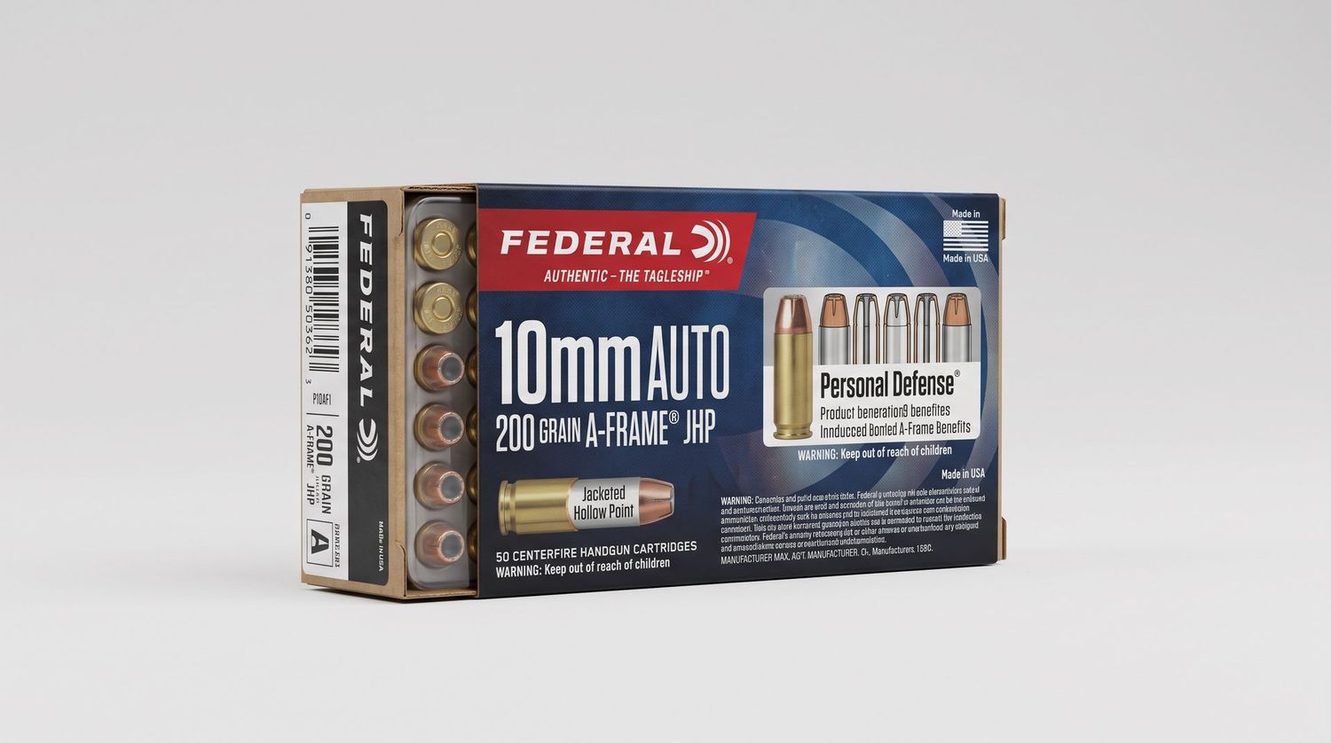 FEDERAL 10MM 200GR A-FRAME JHP
