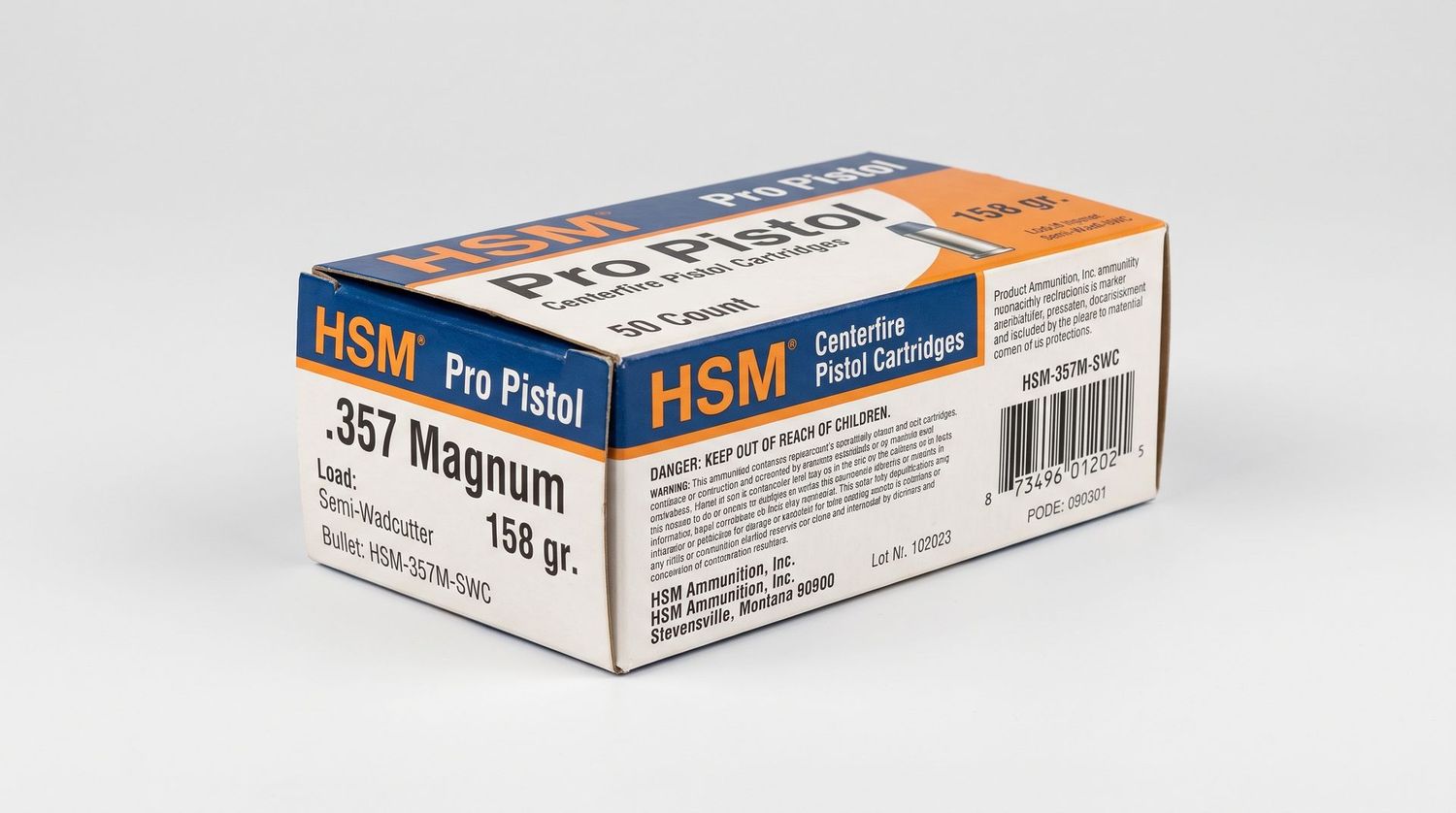 HSM PRO PISTOL 357 MAG 158GR