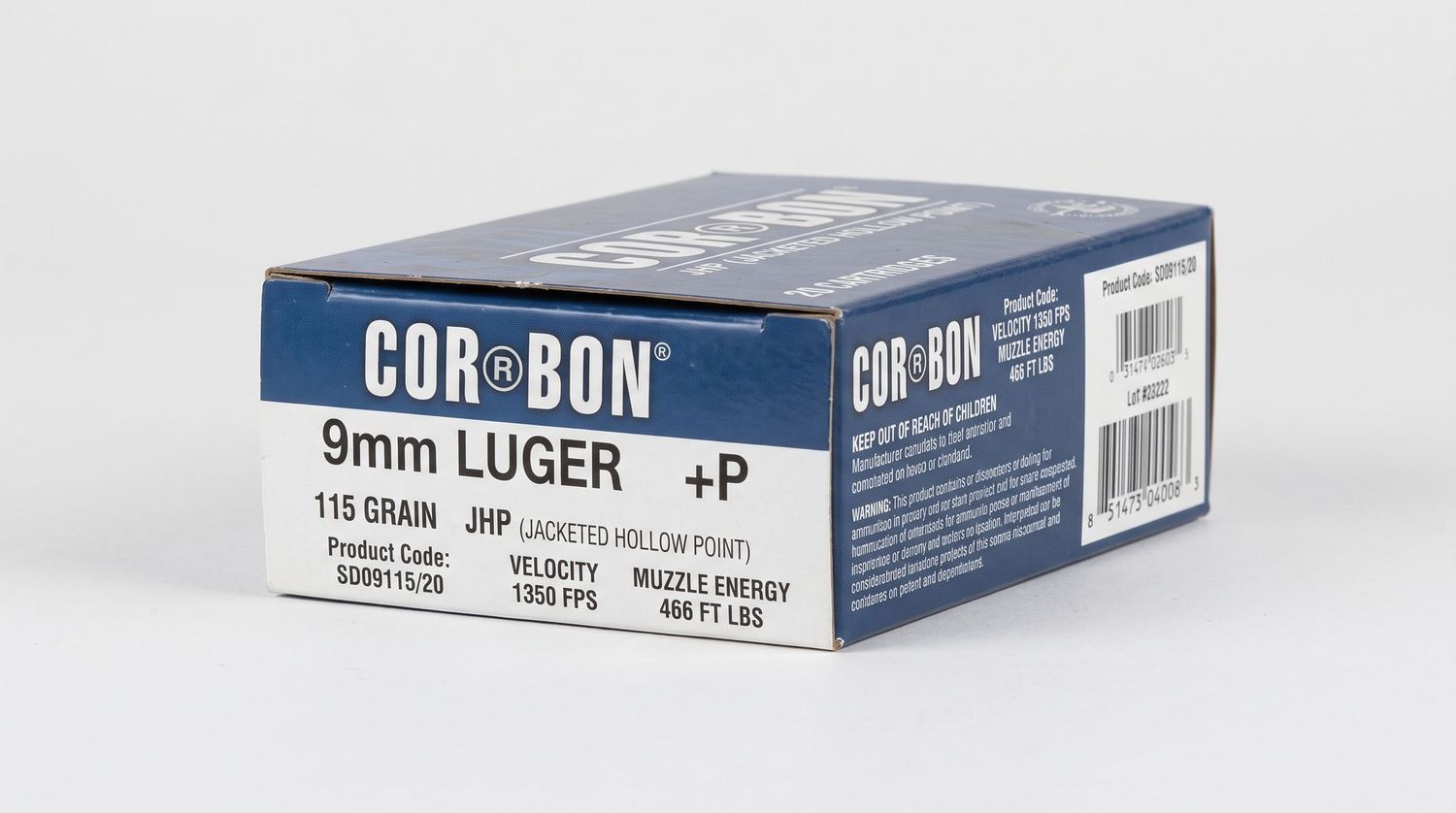 CORBON 9MM LUGER +P 115GR JHP