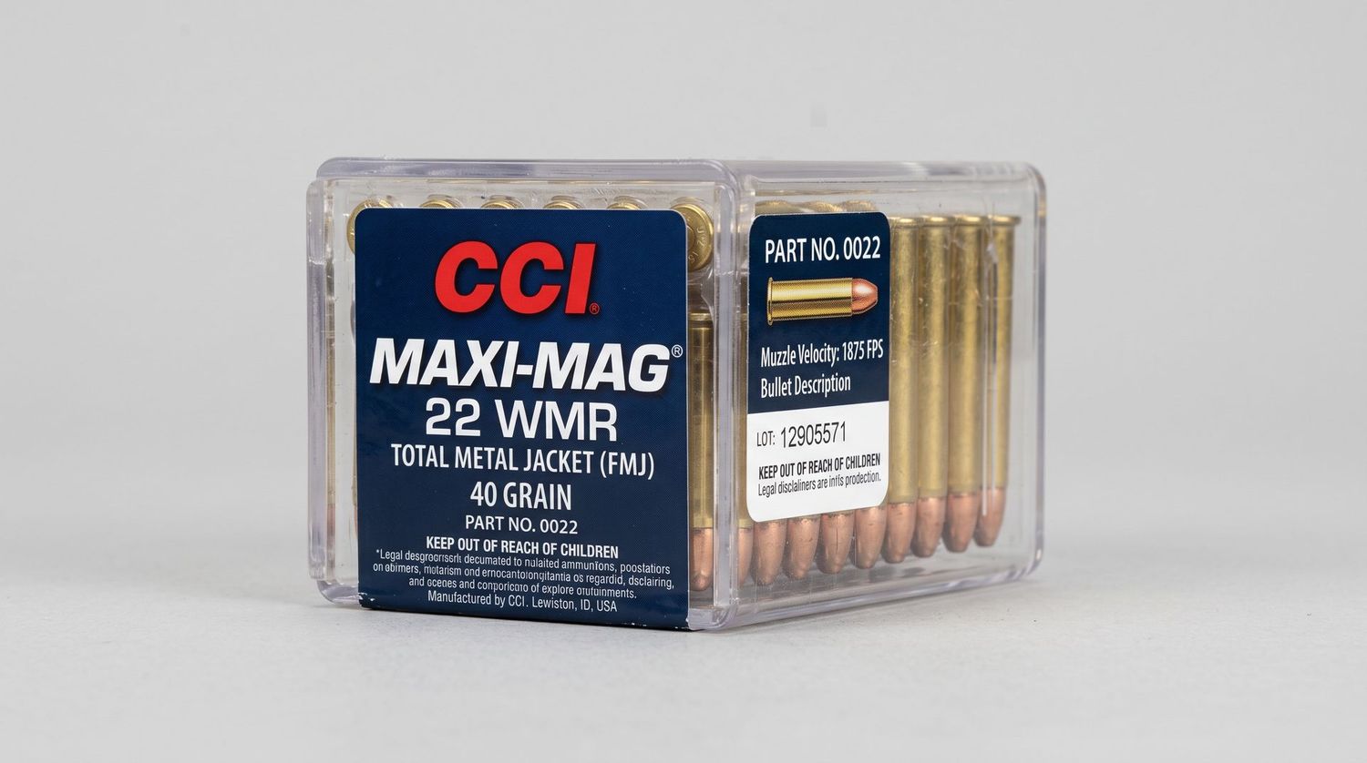 CCI MAXI-MAG 22WMR 40GR FMJ