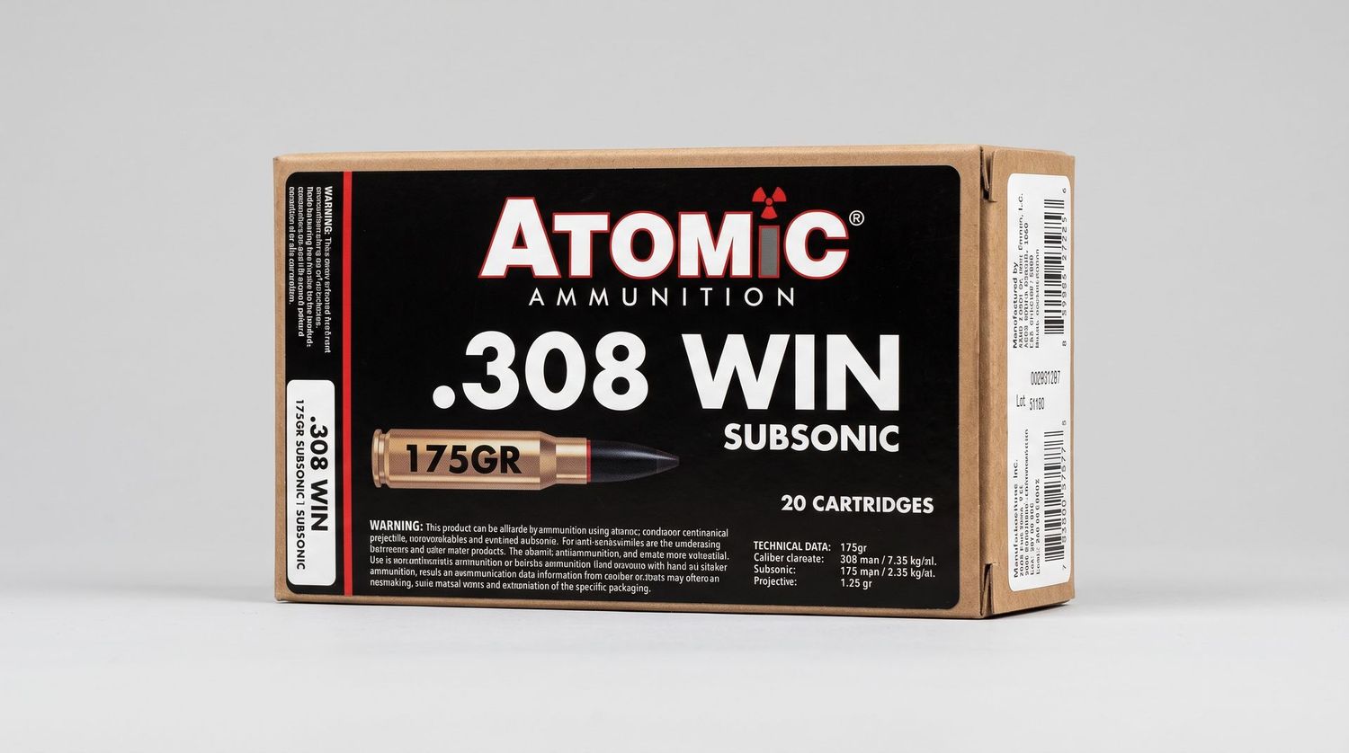 ATOMIC 308 WIN 175GR SUBSONIC