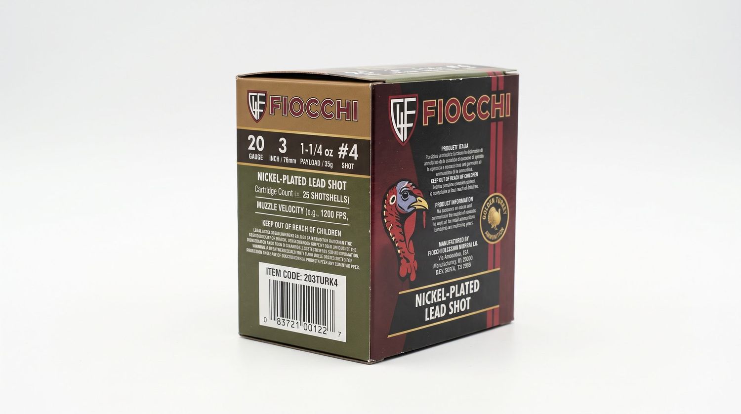 FIOCCHI 20GA 3" 1-1/4OZ #4