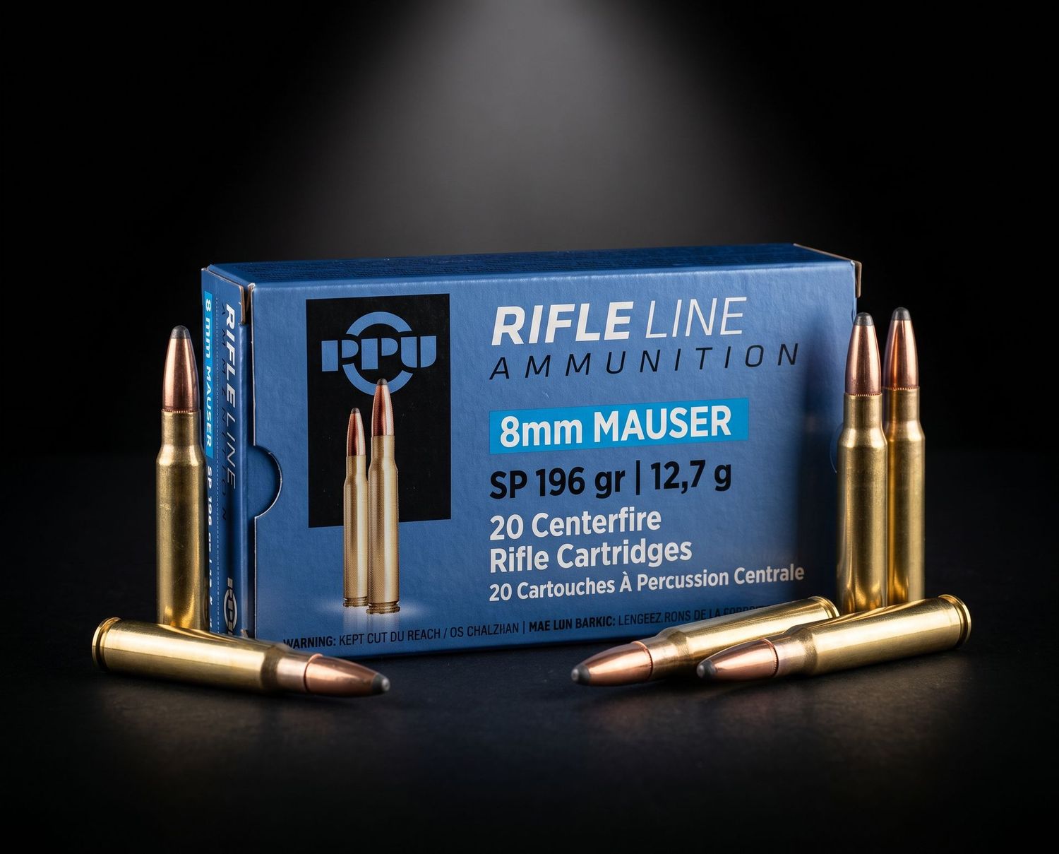 PPU 8MM MAUSER 196GR JSP