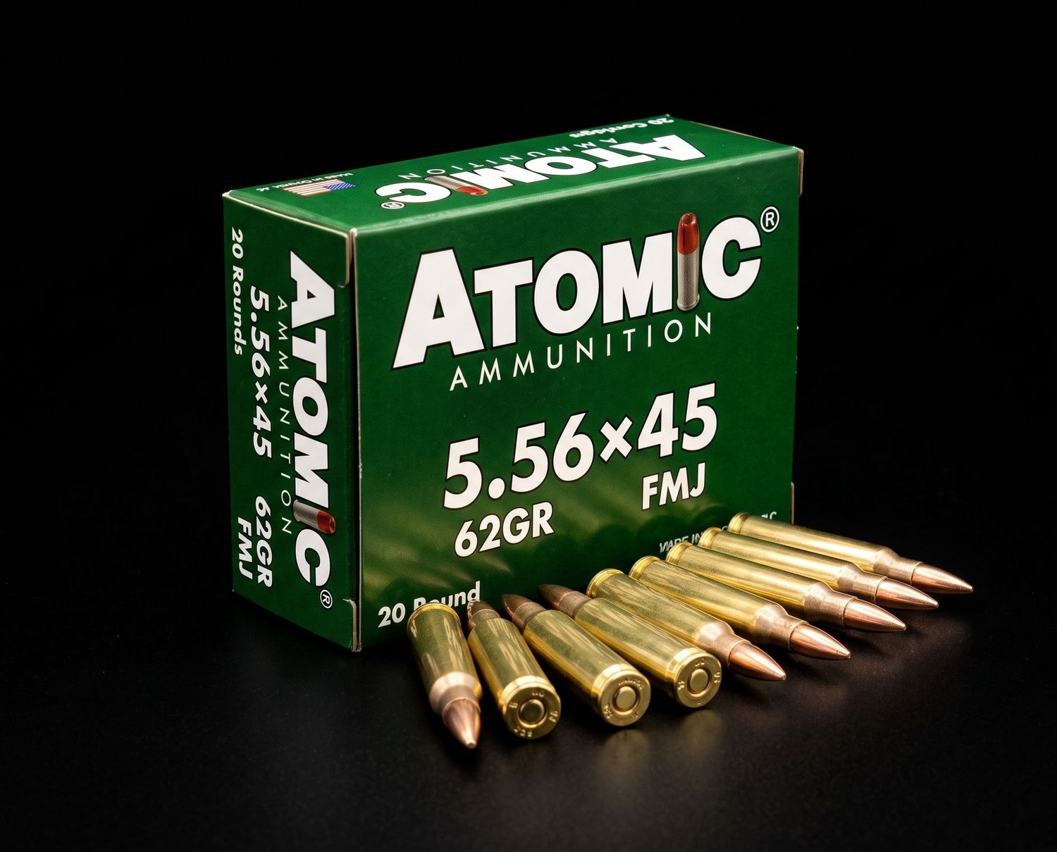 ATOMIC 5.56X45 62GR FMJ