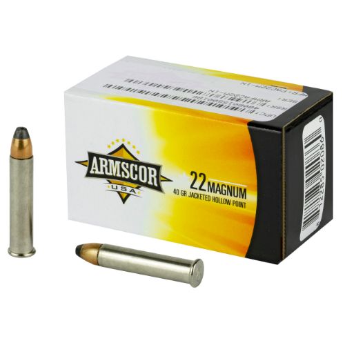 ARMSCOR 22WMR 40GR JHP 1875FPS