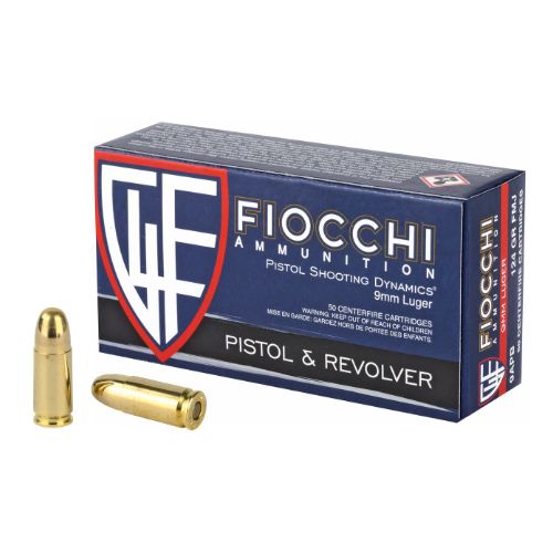 FIOCCHI 9MM LUGER 124GR FMJ