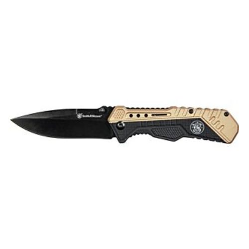 S&W KNIFE BLACK/FDE SPRING AST