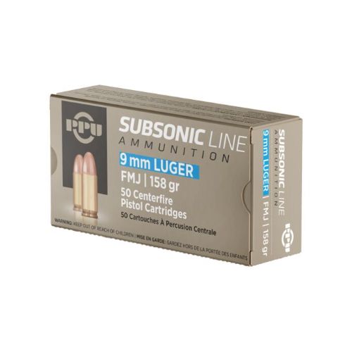 PPU SUBSONIC 9MM LUGER 158GR