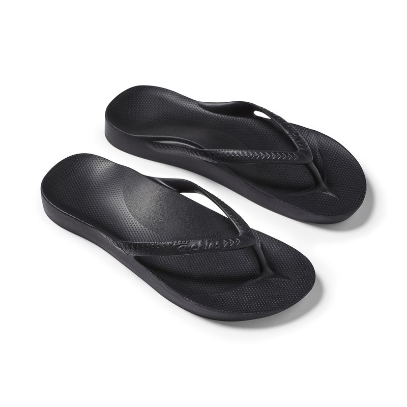 Archies Arch Support Flip Flops in Black