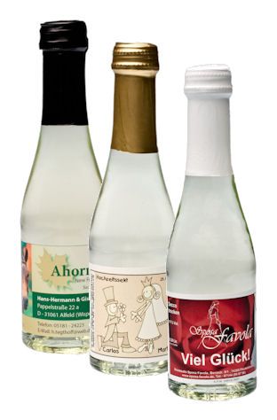 Riesling Sekt Picolo mit eigenem Etikett