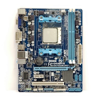 Gigabyte GA-A55M-DS2 Motherboard w/ AMD A4 3400 CPU & 4GB RAMAXEL RAM - Used