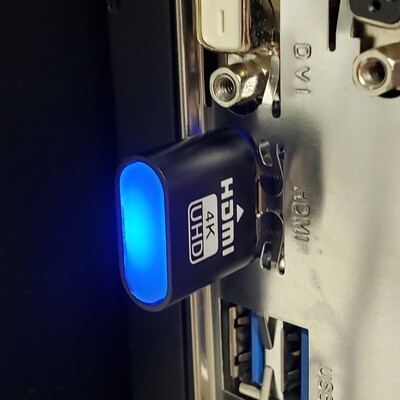 HDMI Virtual Display Adapter Dummy Plug Headless Ghost Emulator w/ LED Indicator - New