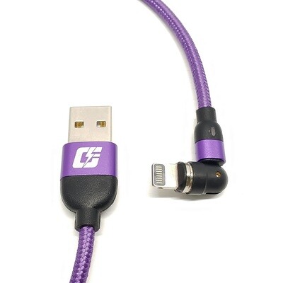 Rotating Magnetic Charger Cable microUSB & Lightening, Purple - Open Box