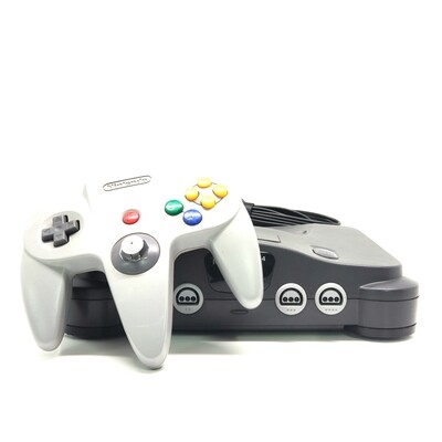 Grey Nintendo 64 Console w/ Light Grey Controller - Used