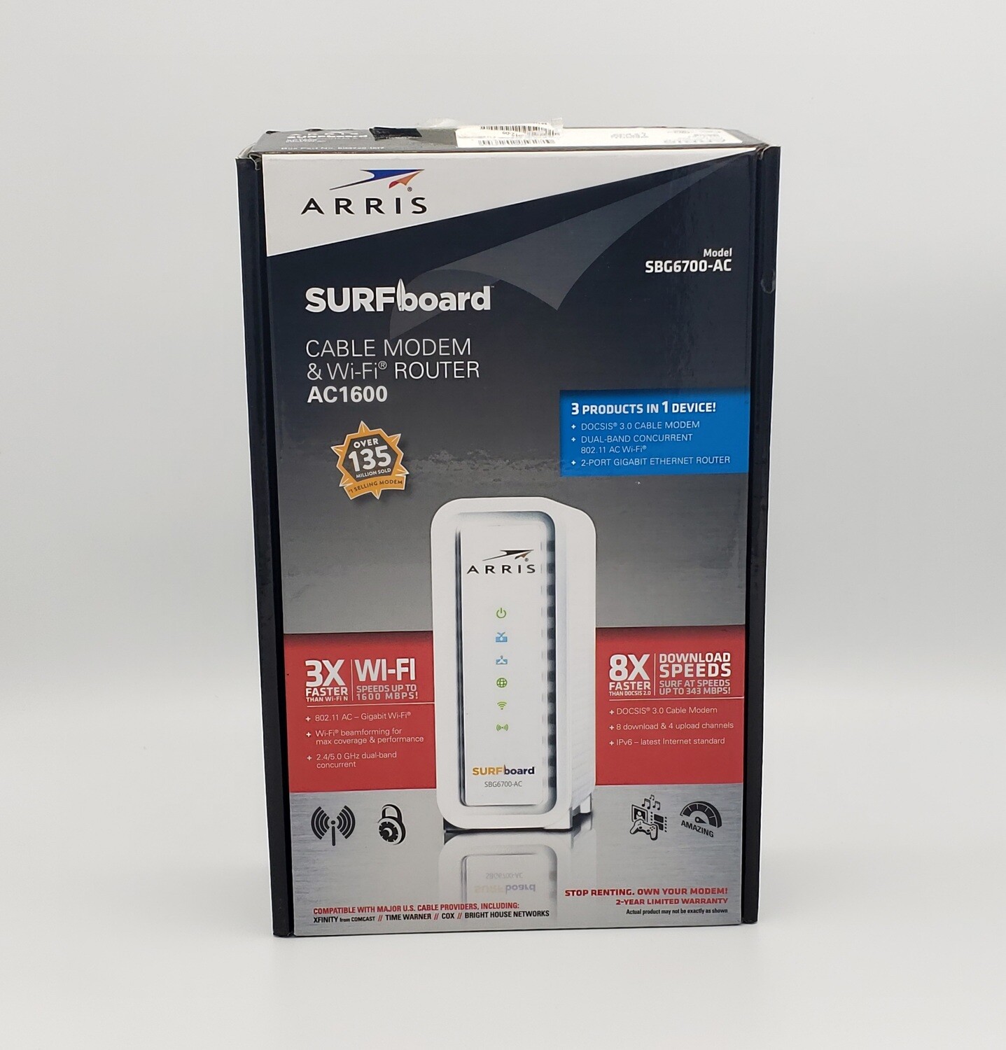 ARRIS SURFboard SBG6700-AC Cable Modem & Wi-Fi Router AC1600 - Used