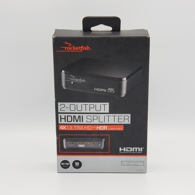 Rocketfish 2-Output HDMI Splitter 4K Ultra HD and HDR Compatible Model RF-G1603 - Open Box