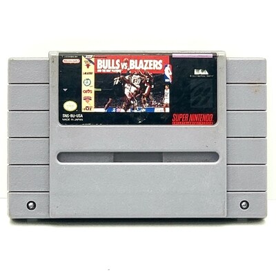 Bulls vs. Blazers and the NBA Playoffs Video Game for SNES Super Nintendo - Used