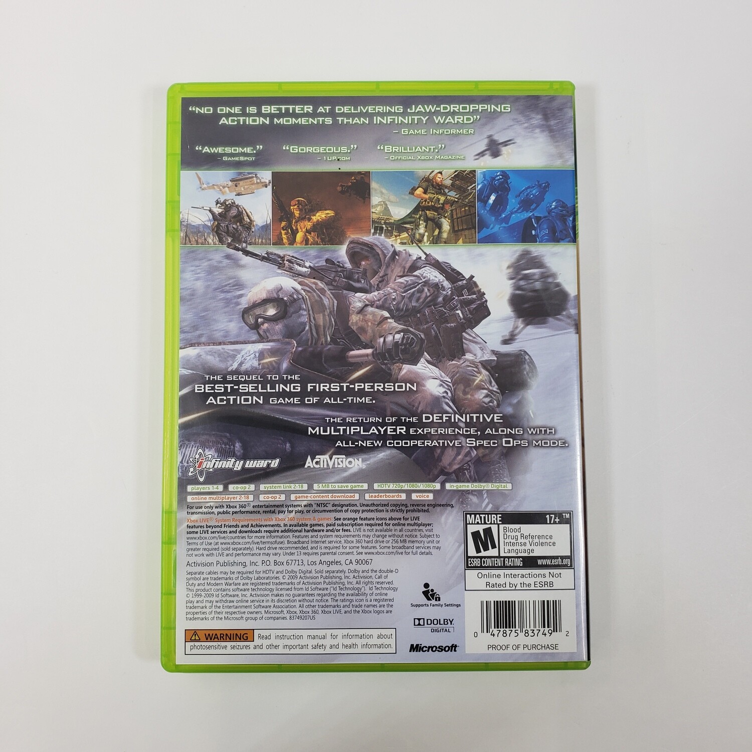 Call of Duty: Modern Warfare 2 Video Game for Xbox 360 - CIB - Used