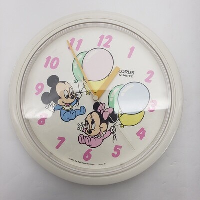 Walt Disney Company Lorus Quartz Baby Mickey Minnie Mouse 10.5