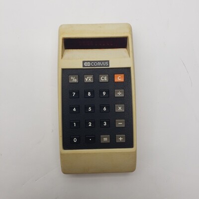 Corvus Model 0310 Portable Electronic Calculator w/ Manual - For Parts