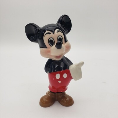 Disney Japan Vintage Mickey Mouse Ceramic Porcelain Figure 5.5” - Used