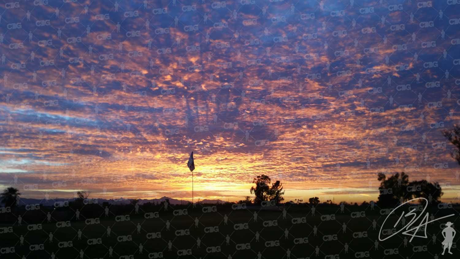 Sunset Flag Silhouette