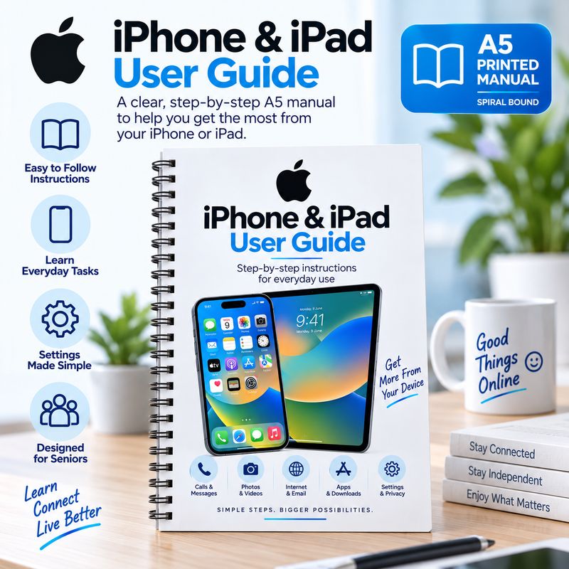 A5 Manual to accompany Apple iPad &amp;/or iPhone