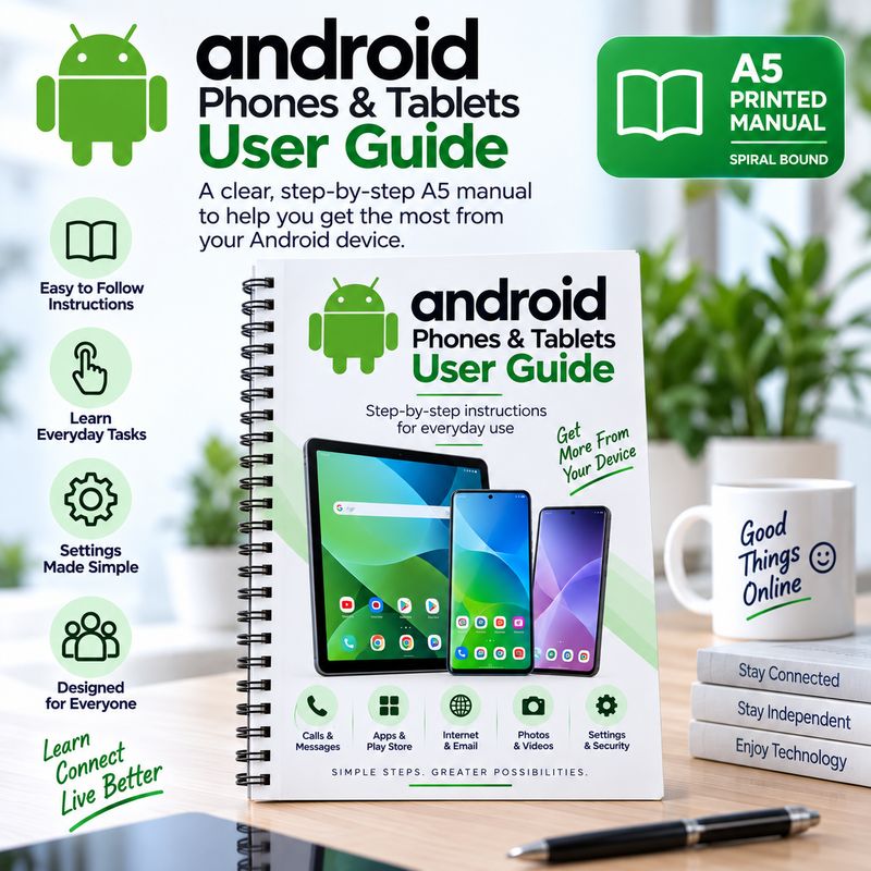 A5 Manual to accompany Android tablets &amp;/or smartphones