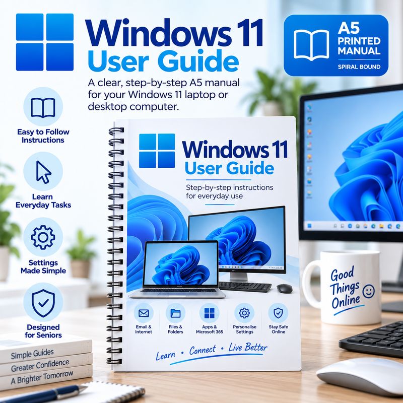 A5 Manual to accompany a Windows 11 laptop or desktop computer