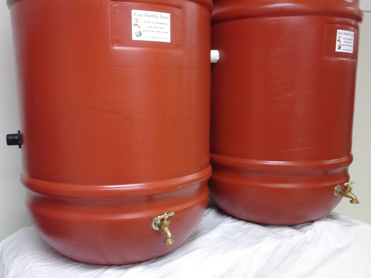 Double Rain Barrel Combo with internal overflow Double Rain Barrel Combo with internal overflow