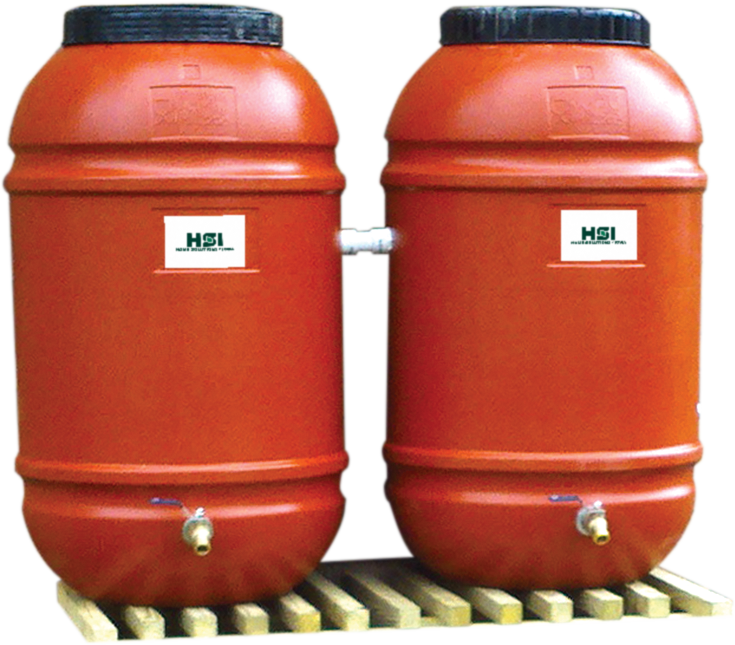 Double Rain Barrel Combo with Terra Cotta internal overflow