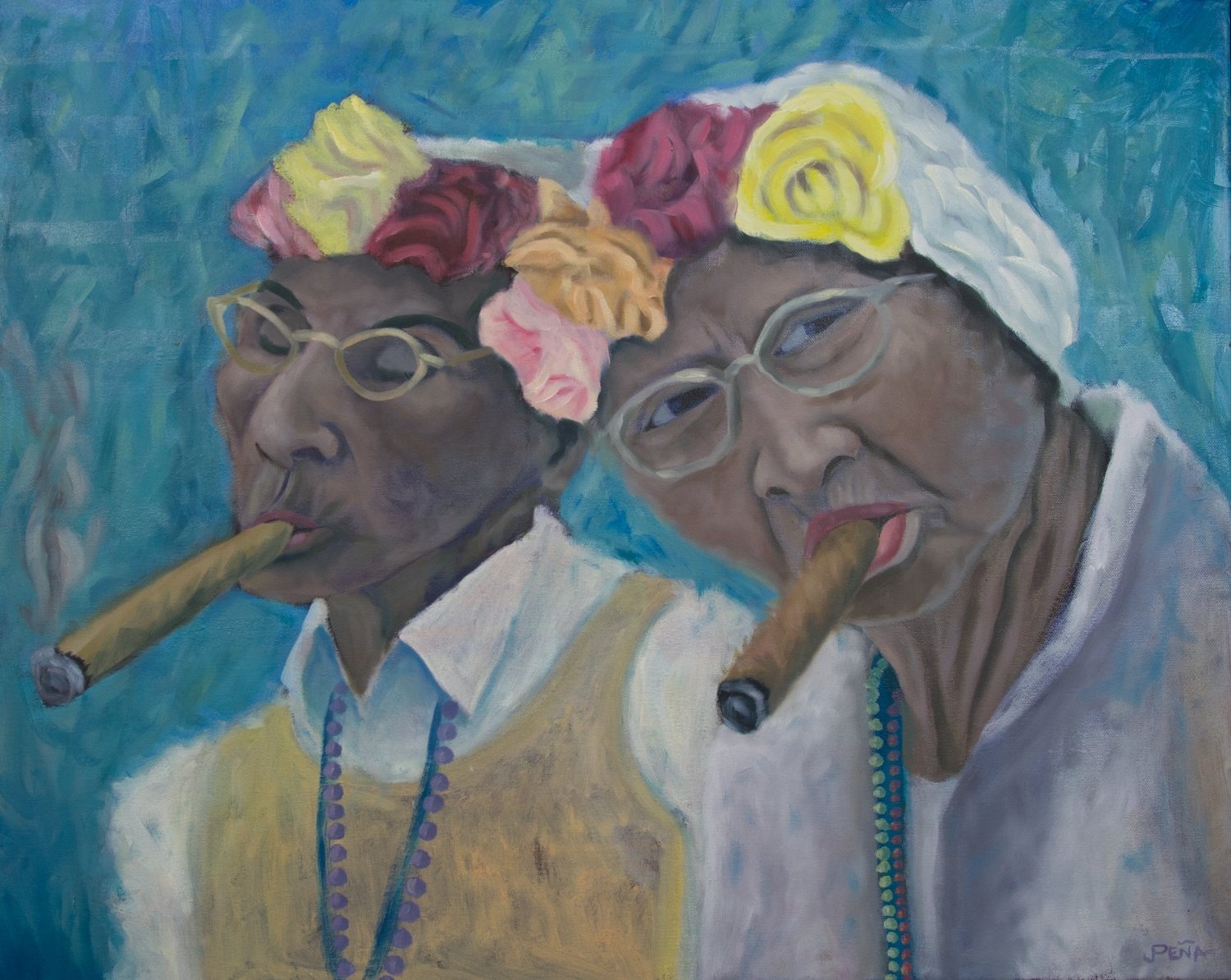 Cuban ladies smoking