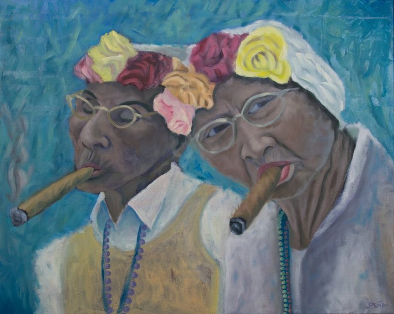 Cuban ladies smoking