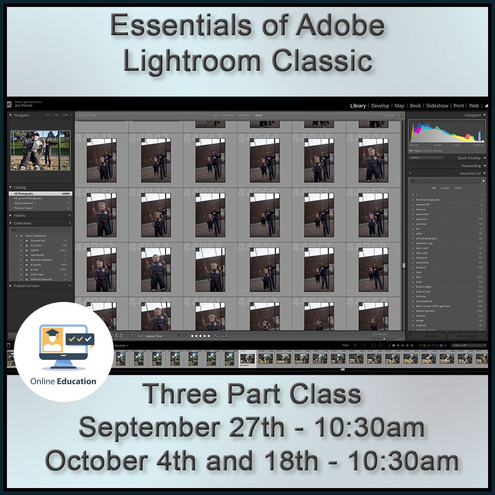 Essentials of Adobe Lightroom Classic with Joe Klocek (Online Class)