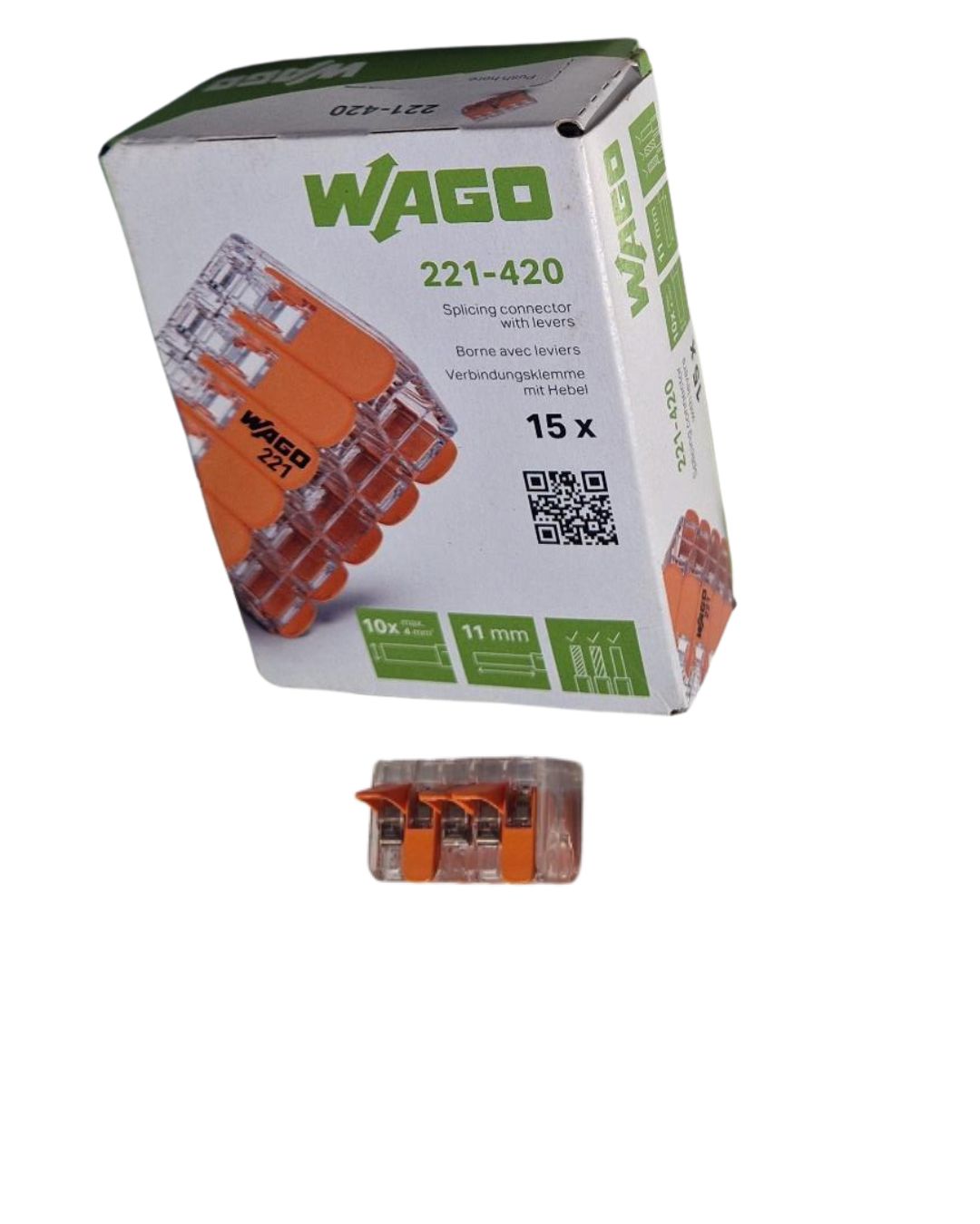 Wago 221-420 de 10 Conector - 15 unidades