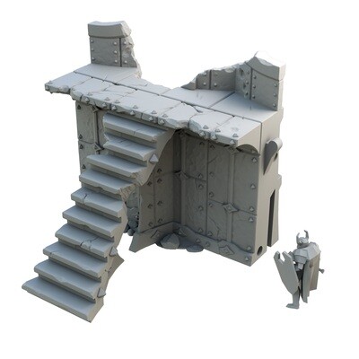 Chaos Citadel Ruined Long Wall w Stairs
