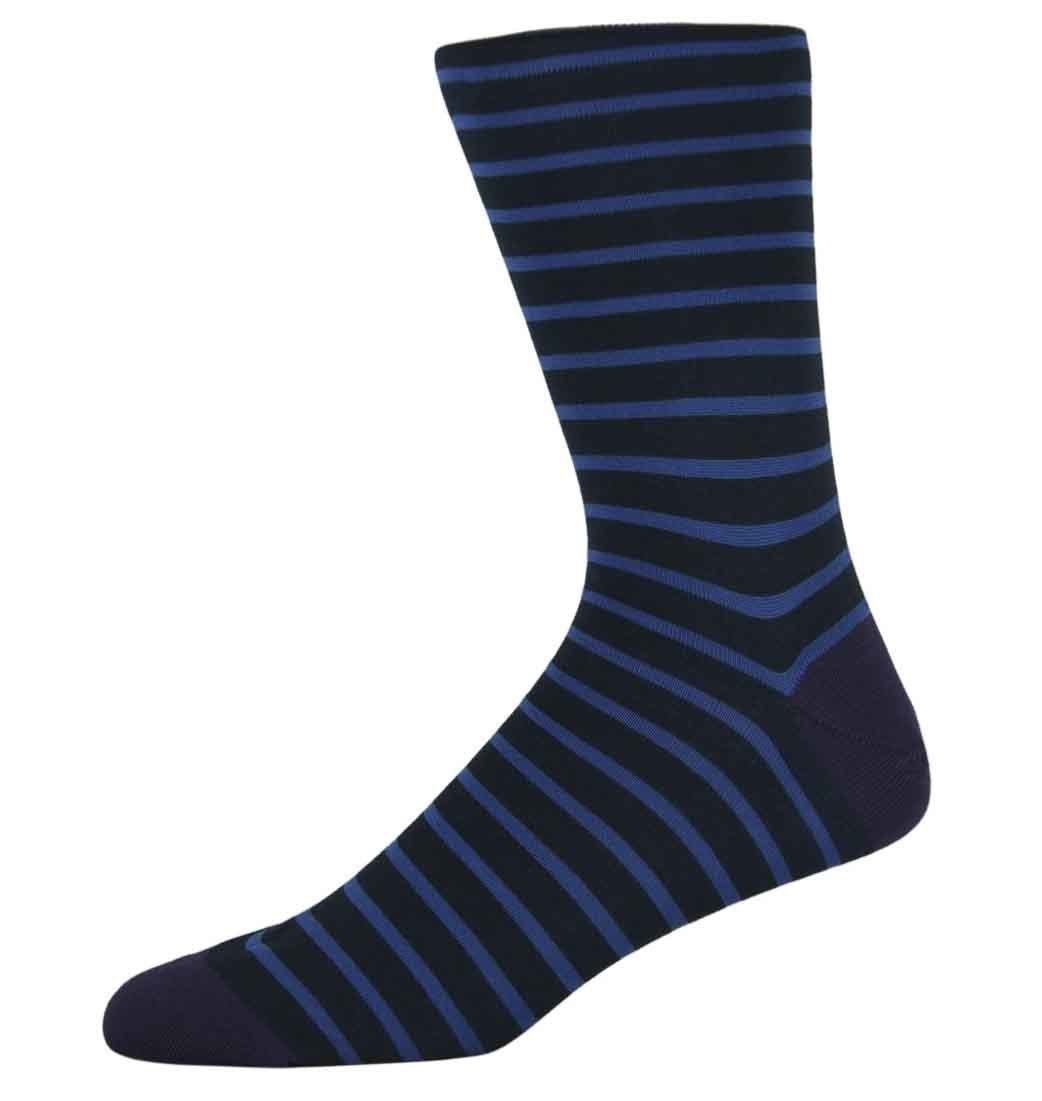 Ben Navy Striped Socks