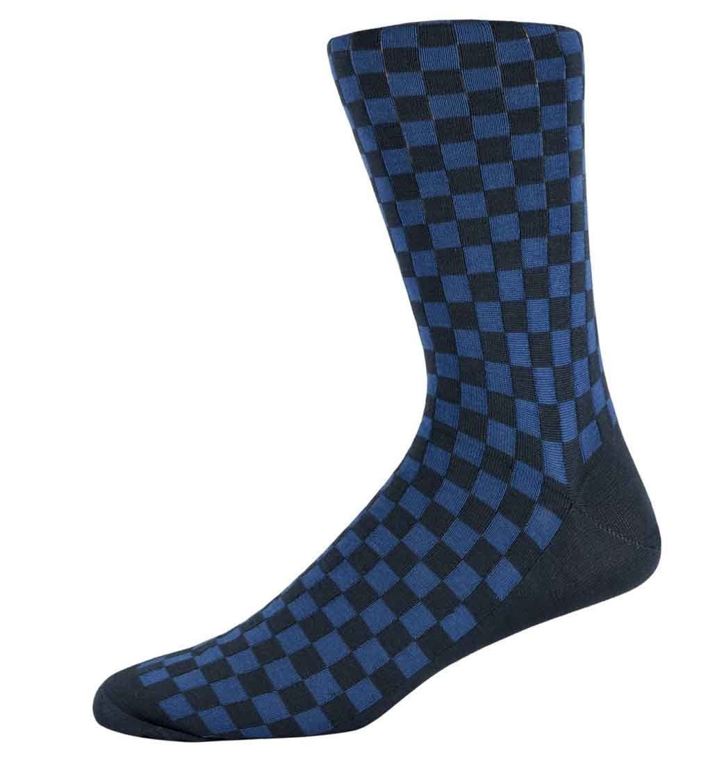 Nathan Navy checked socks