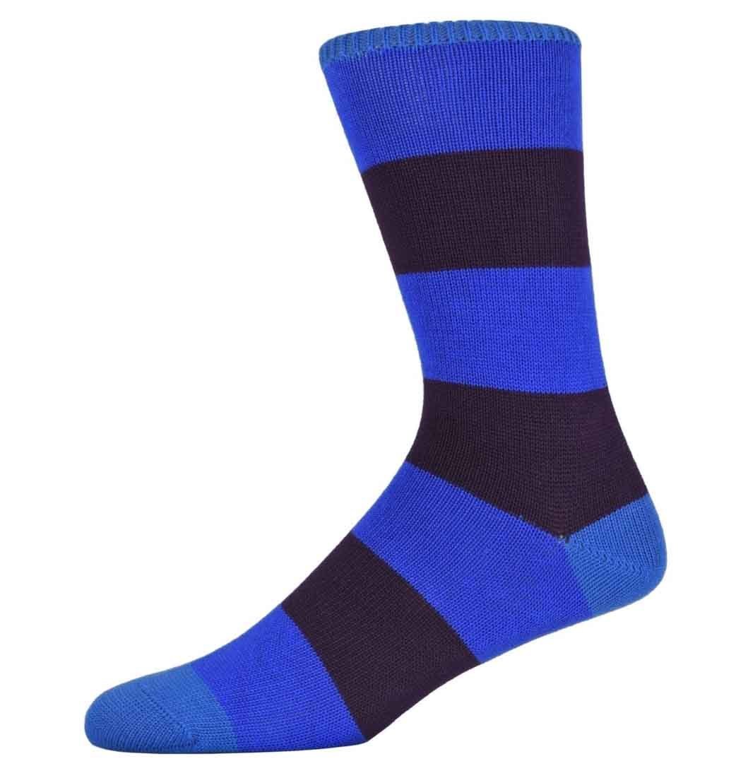 Peter Blue and Burgundy Thick Striped Socks